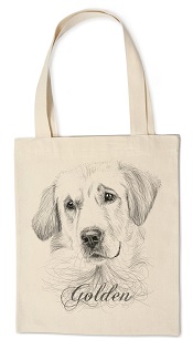 Giller Kanvaş Kumaş Çanta Köpek Goldi