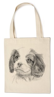 Giller Kanvaş Kumaş Çanta Köpek Charles