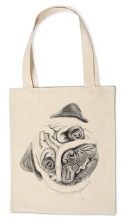 Giller Kanvaş Kumaş Çanta Köpek Feci