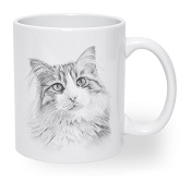 Giller Baskılı Seramik Kupa Kedi Cancan 2